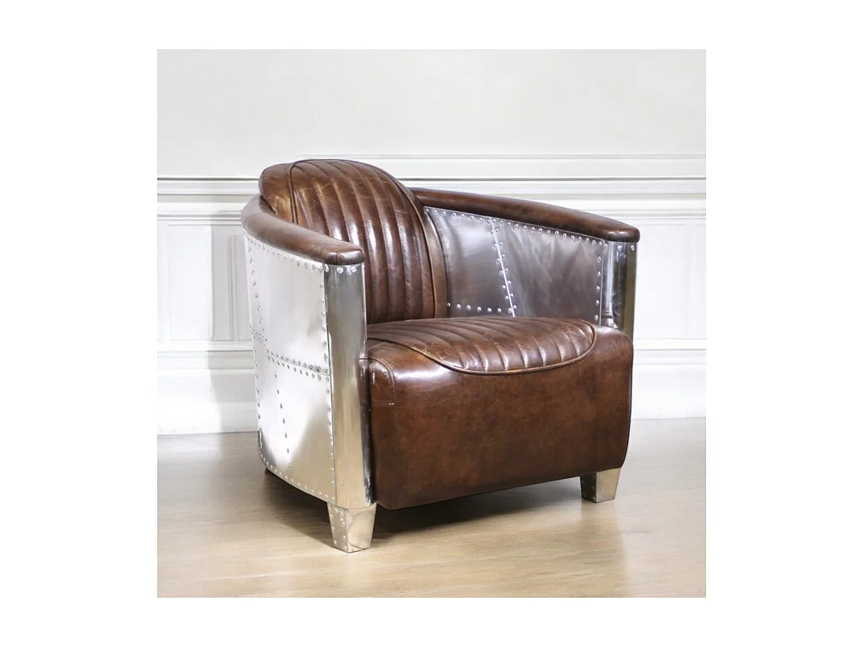 Poltrona aviatore pelle marrone vintage – collezione Mermoz
