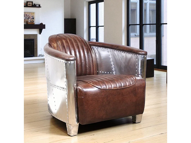 Poltrona aviatore pelle marrone vintage – collezione Mermoz