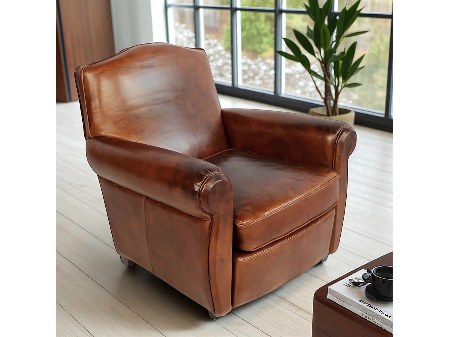 Club-Sessel Vintage Leder Braun – Modell Palermo