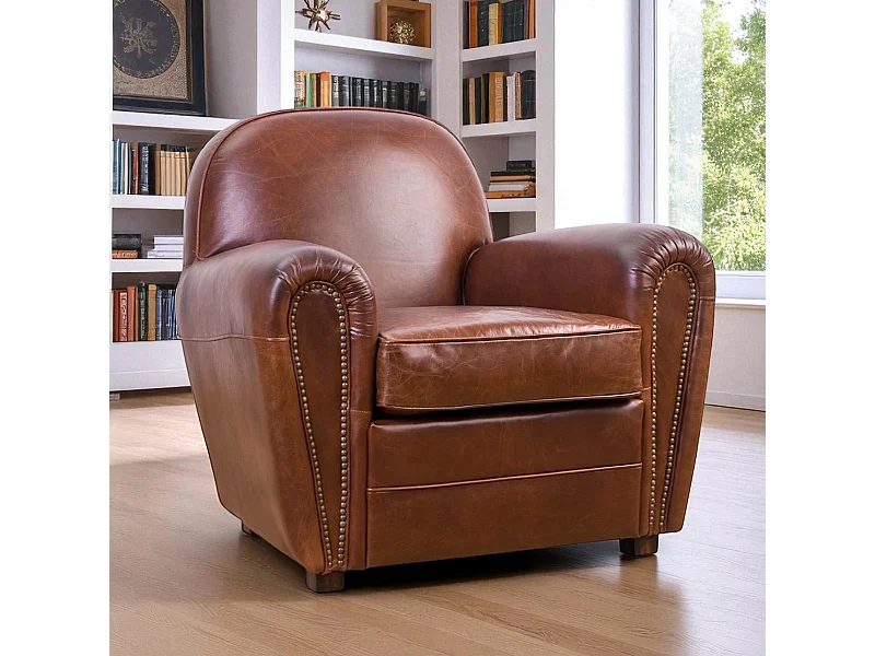 Club-Sessel Leder Braun Vintage – Kollektion Chaplin