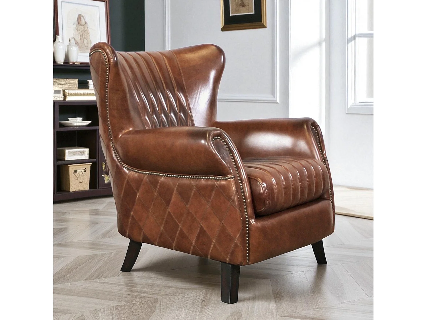 Sessel Leder Braun Vintage – Kollektion Lewis