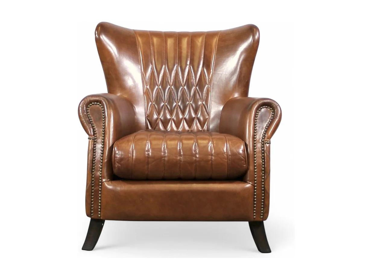 Sessel Leder Braun Vintage – Kollektion Lewis