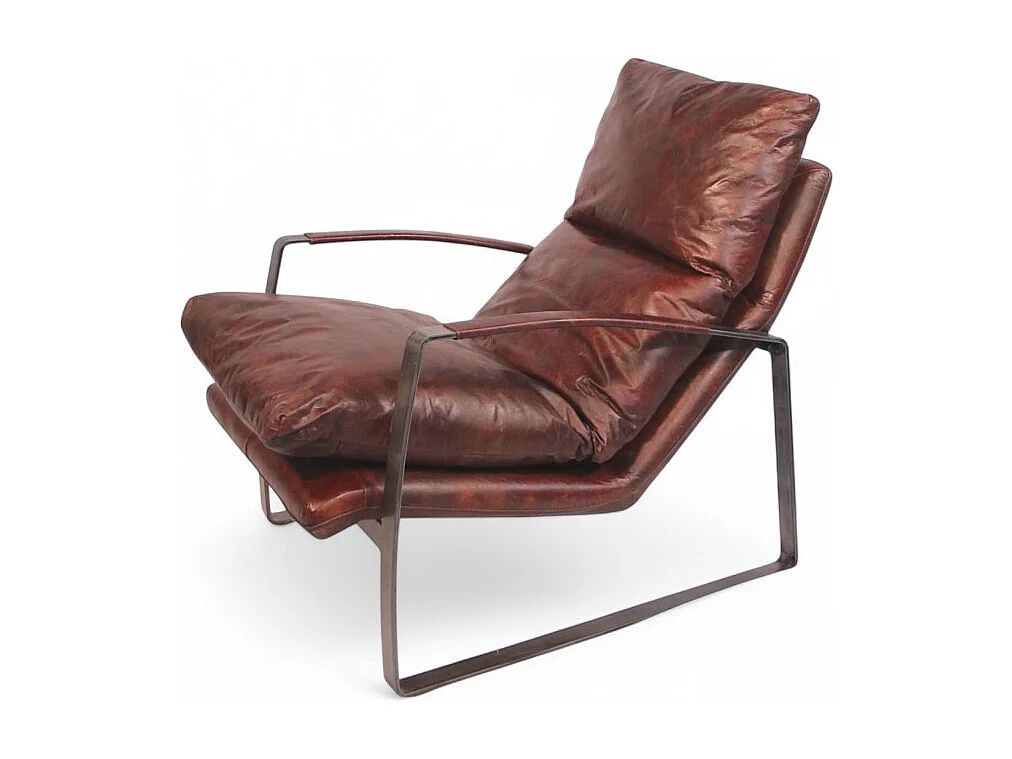 Poltrona pelle marrone vintage metallo – modello Arnold