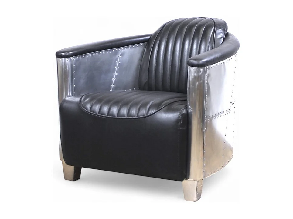 Poltrona aviatore pelle nera vintage – collezione Mermoz