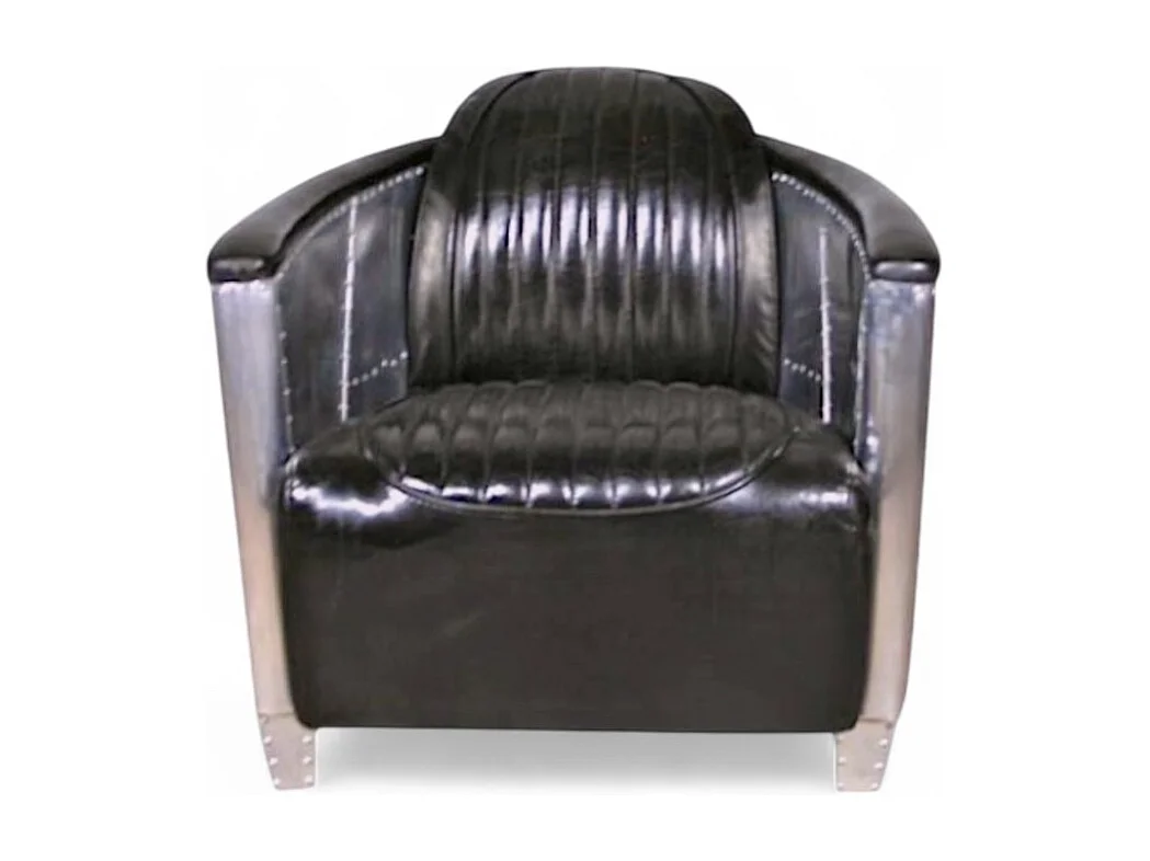 Poltrona aviatore pelle nera vintage – collezione Mermoz