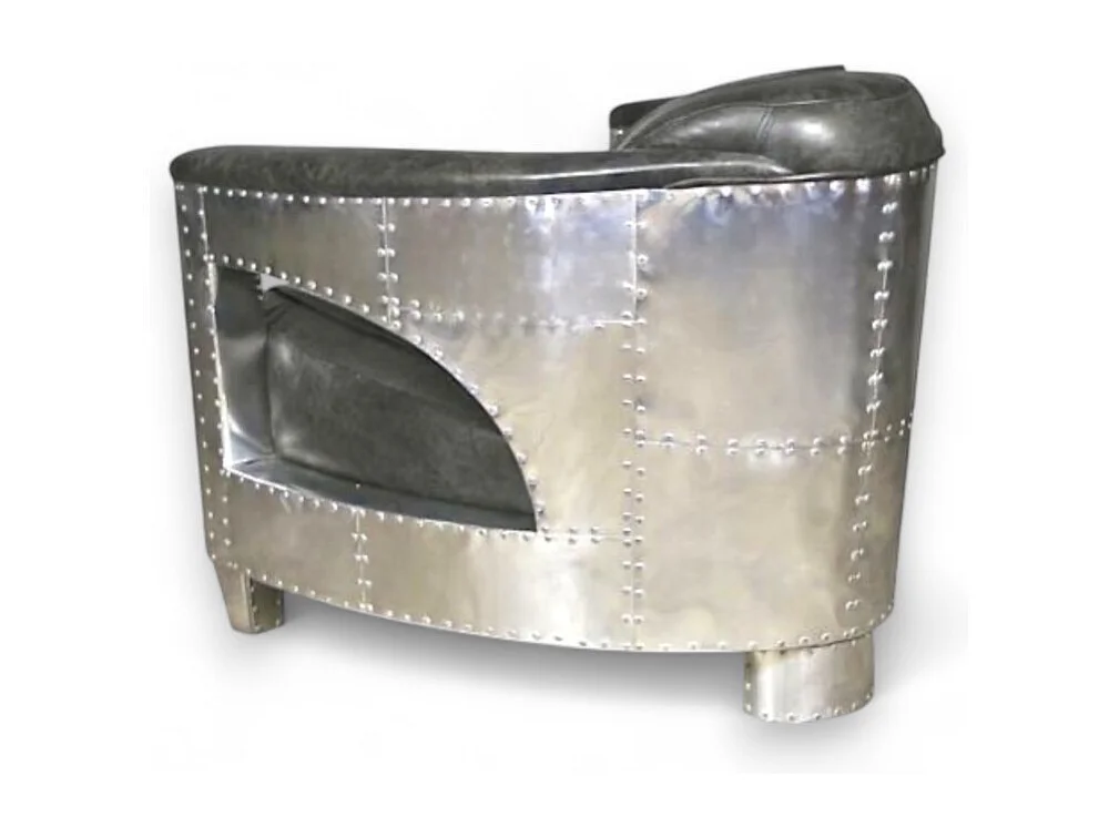 Poltrona aviatore pelle grigia vintage – collezione Mermoz