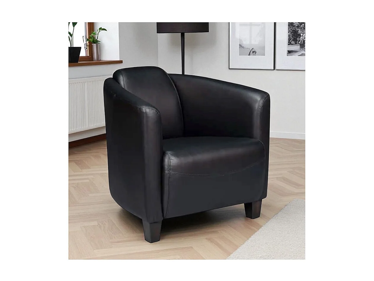 Schwarzer Leder-Club-Sessel – Kollektion Bryan