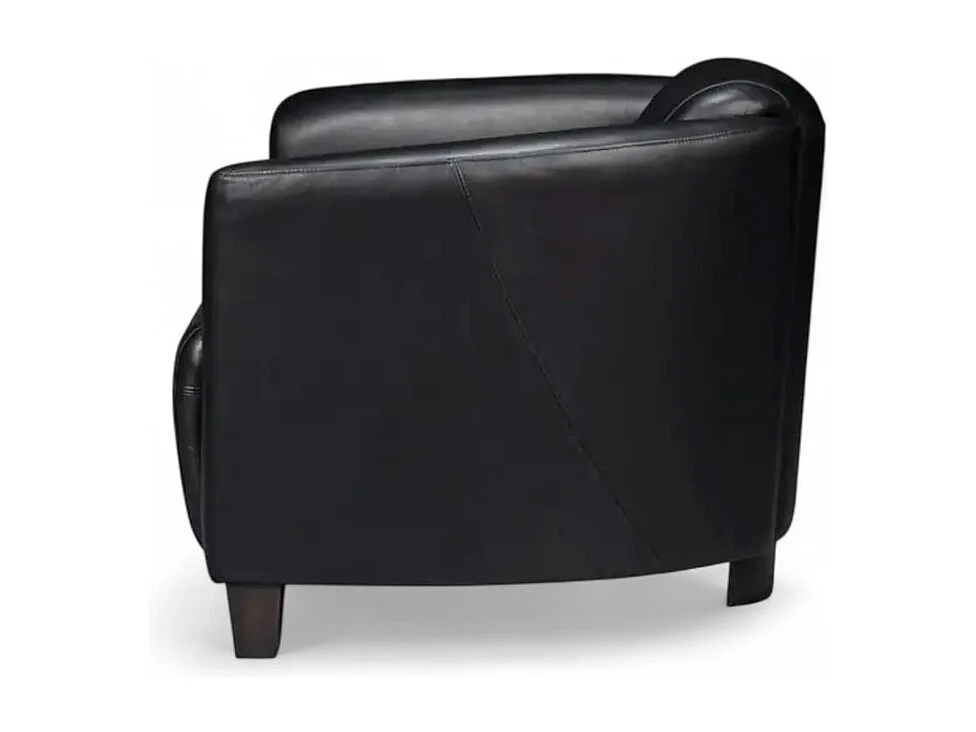 Schwarzer Leder-Club-Sessel – Kollektion Bryan