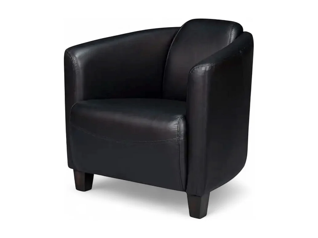 Schwarzer Leder-Club-Sessel – Kollektion Bryan