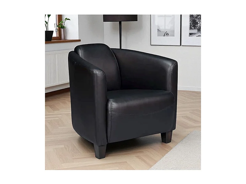 Schwarzer Leder-Club-Sessel – Kollektion Bryan