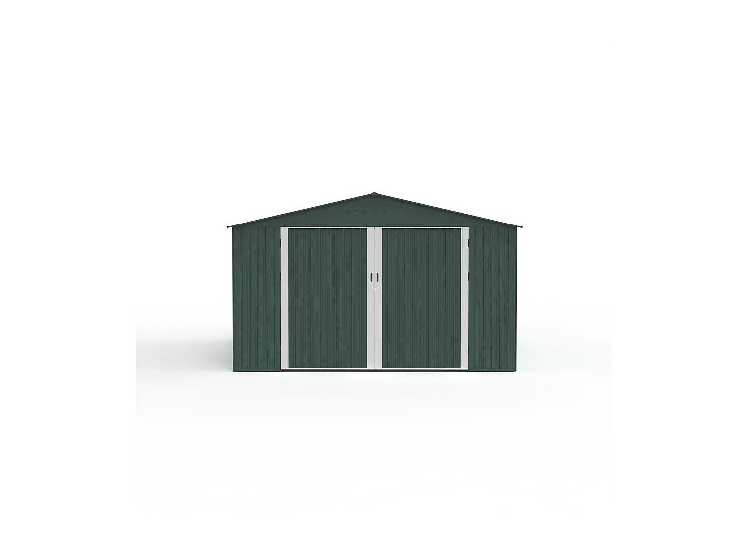 Garage en acier galvanisé avec porte de service - vert - 19 m² - RIDOSO