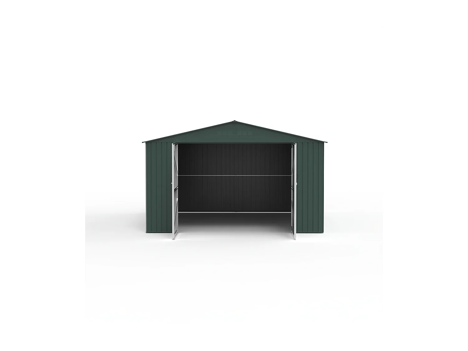 Garage en acier galvanisé avec porte de service - vert - 19 m² - RIDOSO