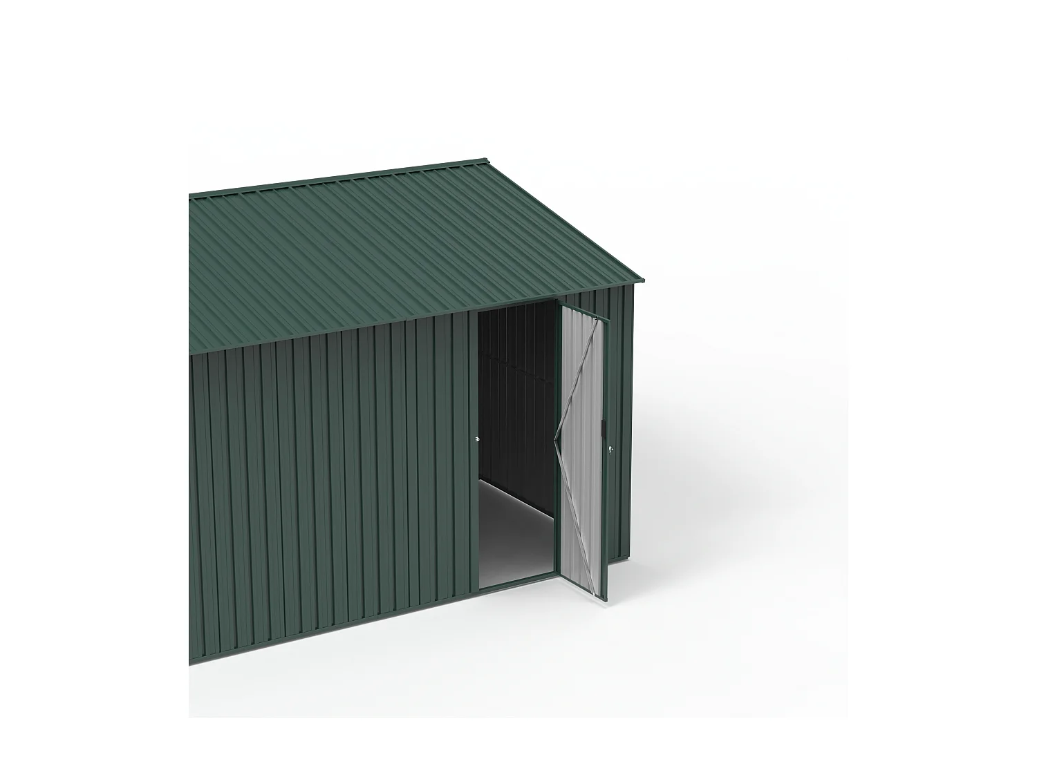 Garage en acier galvanisé avec porte de service - vert - 19 m² - RIDOSO
