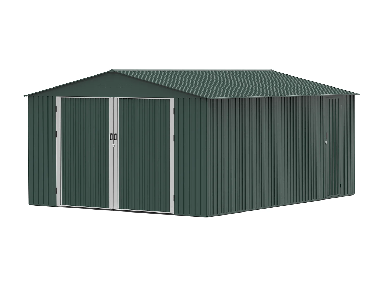 Garage van gegalvaniseerd staal met loopdeur - Groen - 19 m² - RIDOSO