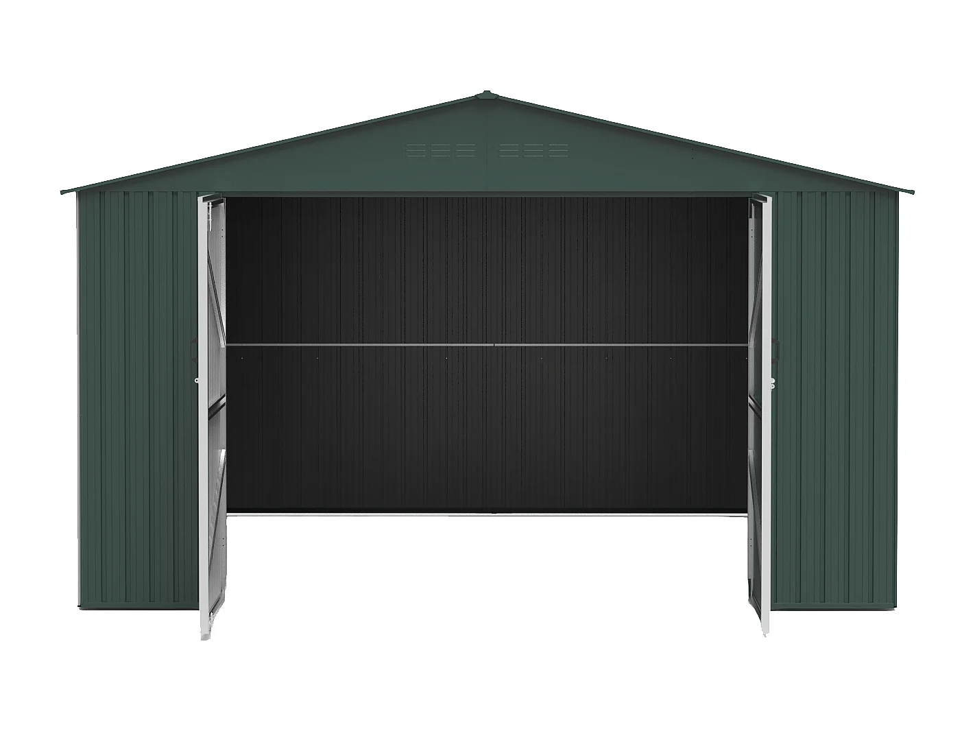 Garage van gegalvaniseerd staal met loopdeur - Groen - 19 m² - RIDOSO