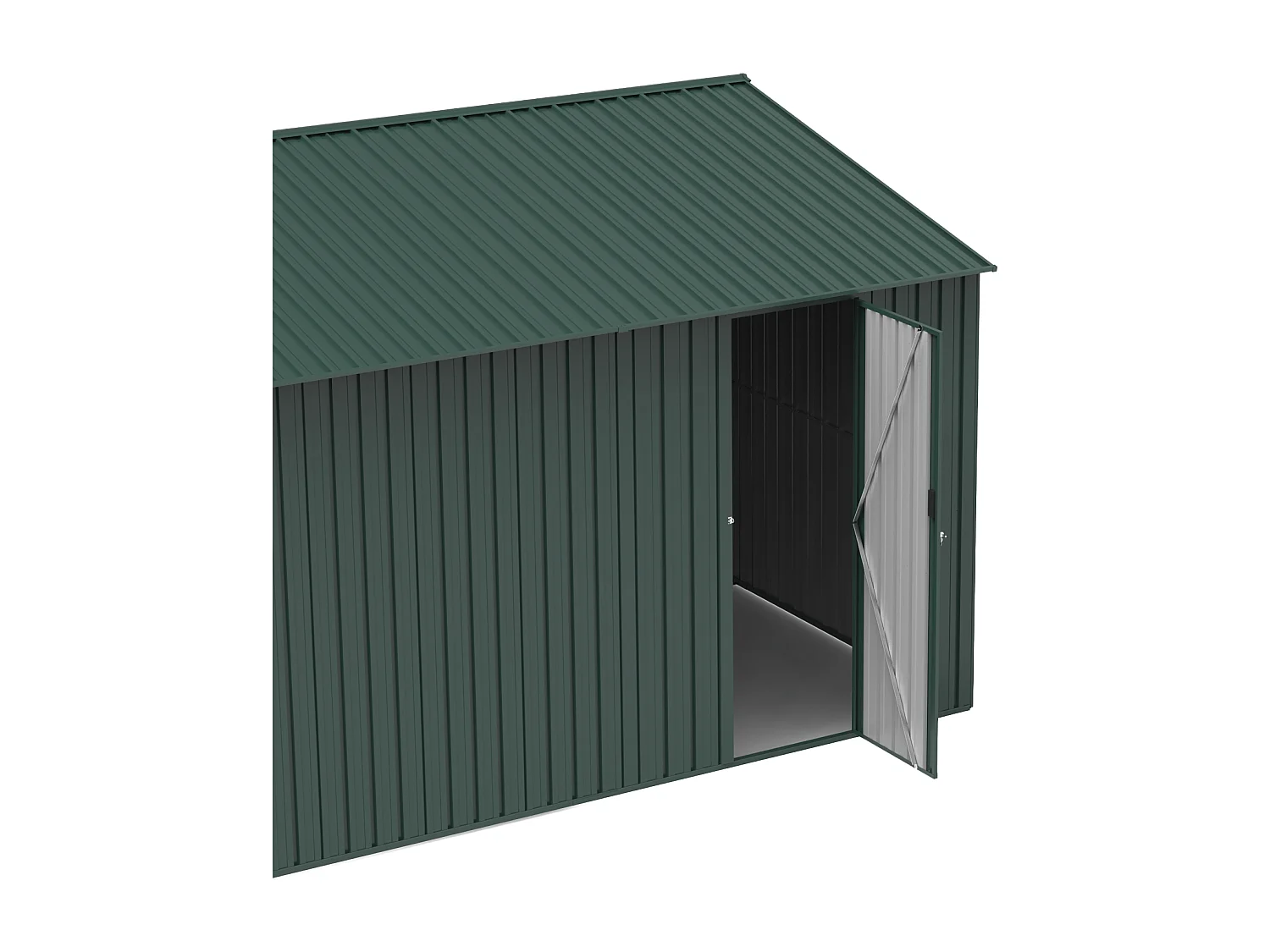 Garage van gegalvaniseerd staal met loopdeur - Groen - 19 m² - RIDOSO