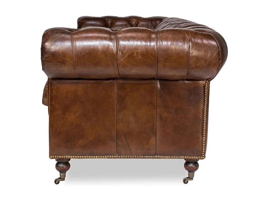 Canapé Chesterfield cuir marron vintage – collection Windsor