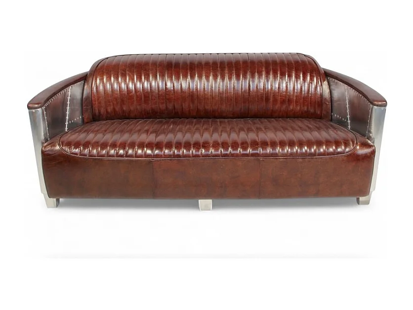 Aviator-Sofa Leder Braun 3-Sitzer – Kollektion Mermoz