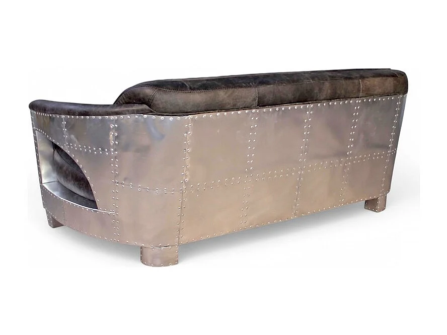 Canapé cuir gris aviateur 3 places - collection Chuck