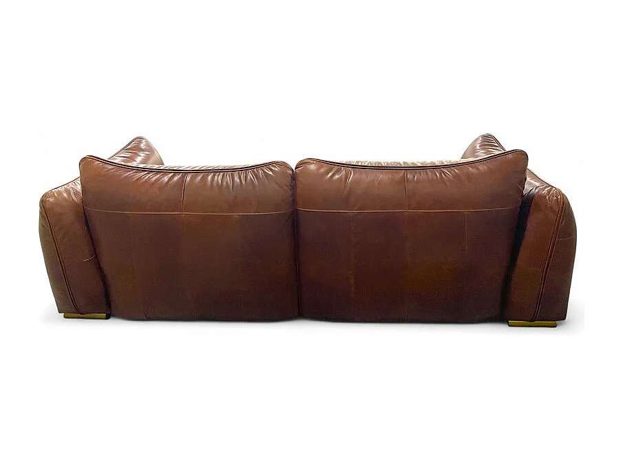 Canapé design cuir vieilli marron 3 places - modèle Bessie