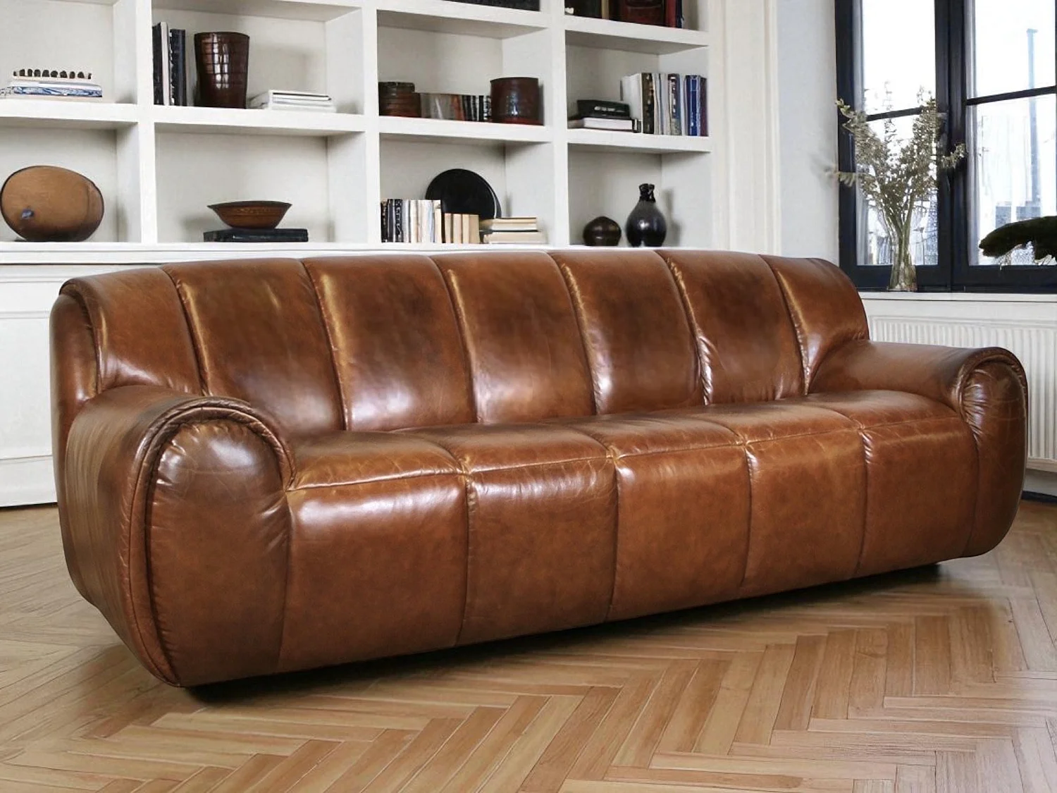 Komfortables Ledersofa Braun – Modell Trudy