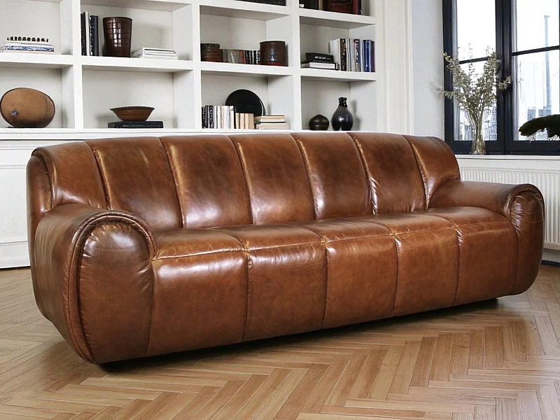 Komfortables Ledersofa Braun – Modell Trudy