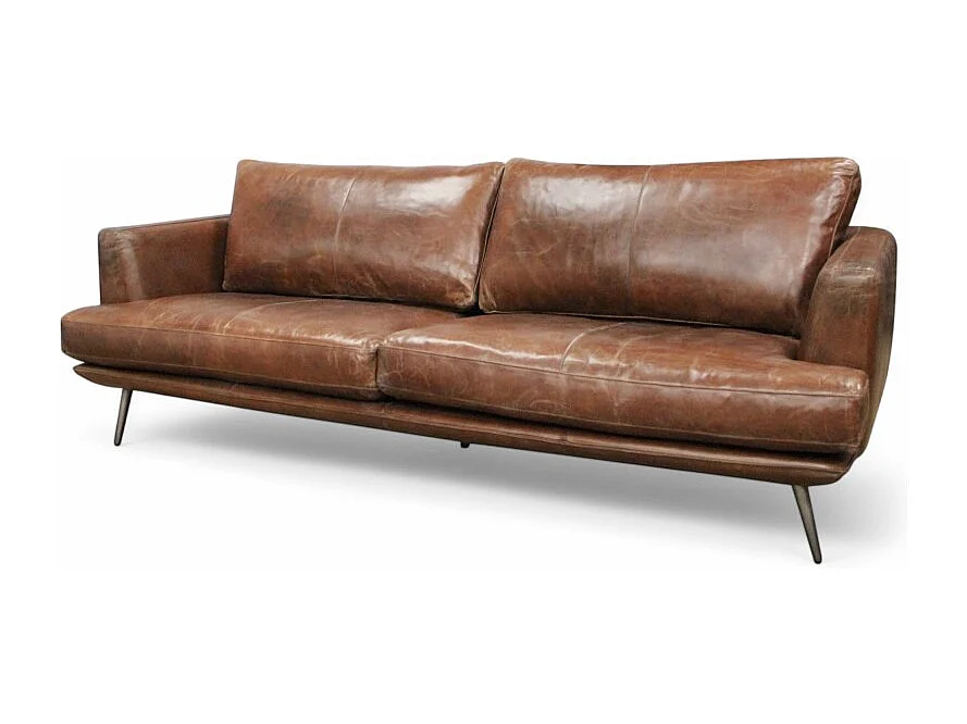 Design-Ledersofa Braun Sixties – Asher