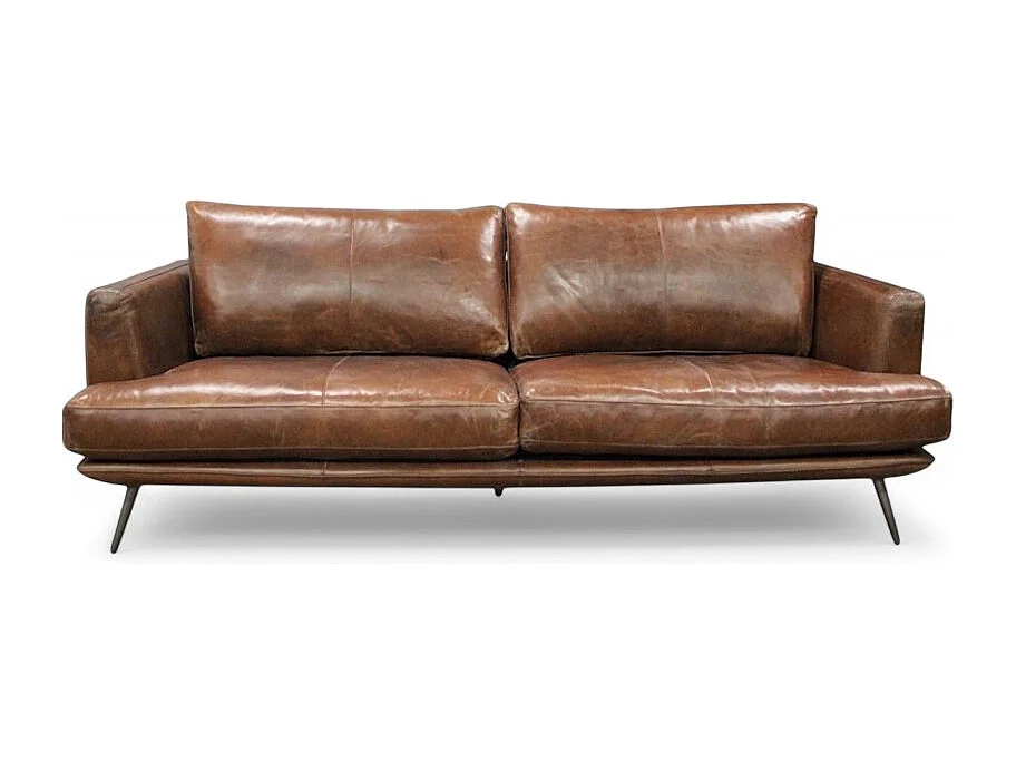 Design-Ledersofa Braun Sixties – Asher