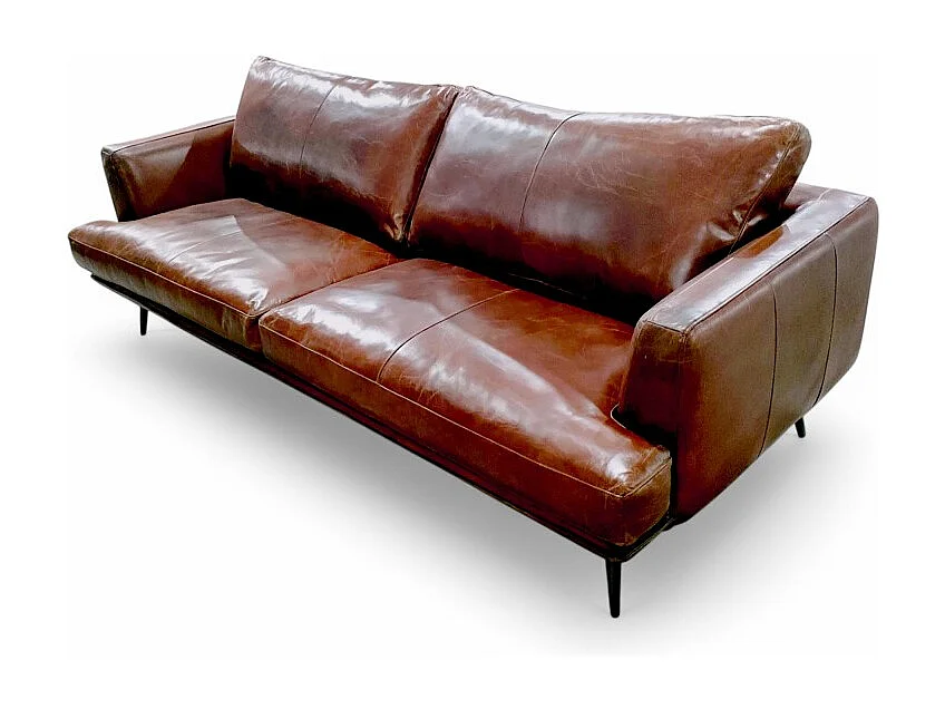 Design-Ledersofa Braun Sixties – Asher