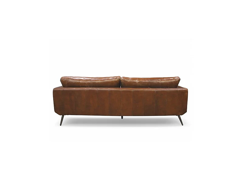 Divano in pelle marrone design Sixties – Asher