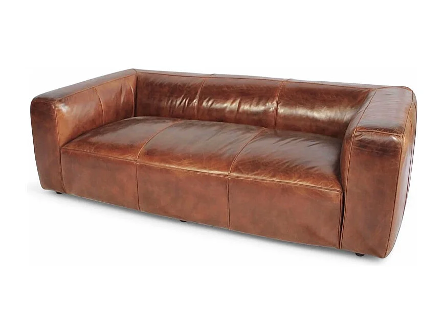 3-Sitzer Ledersofa Braun Patiniert – Modell Oliver