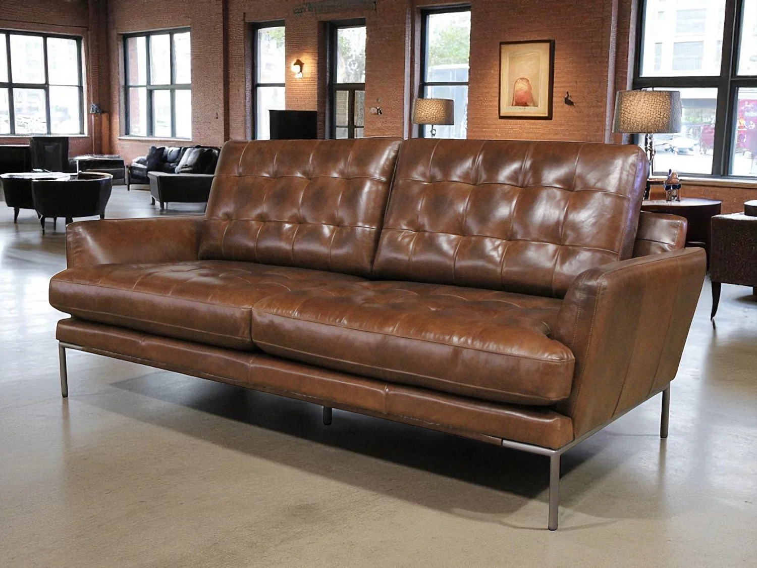 Braunes Vintage-Ledersofa 3-Sitzer – Rony