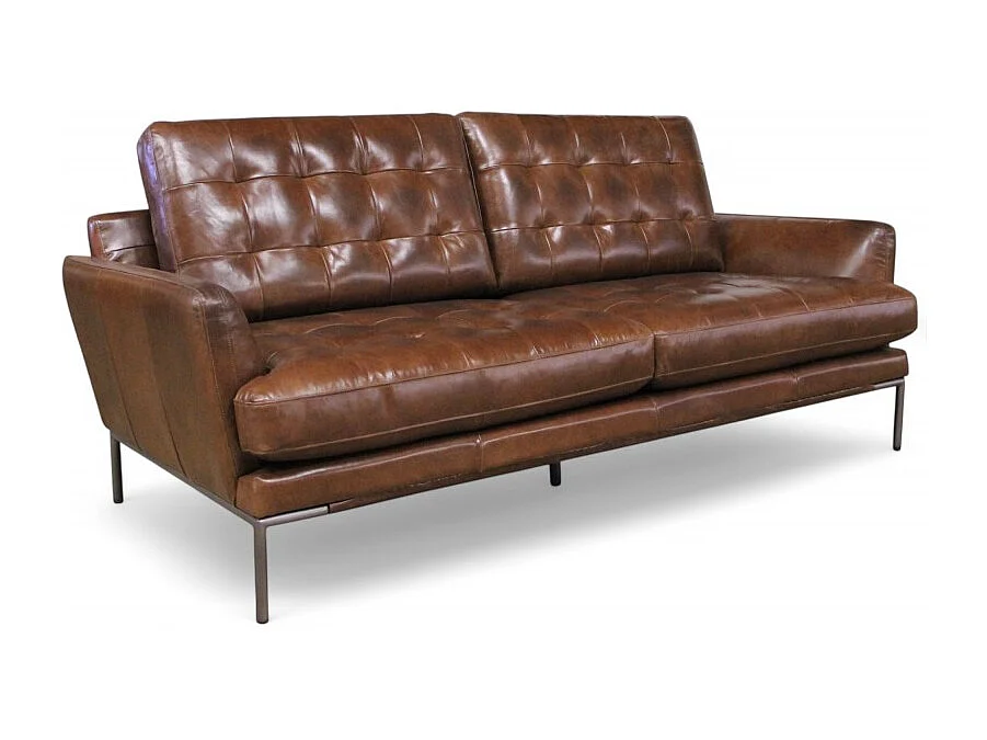 Braunes Vintage-Ledersofa 3-Sitzer – Rony