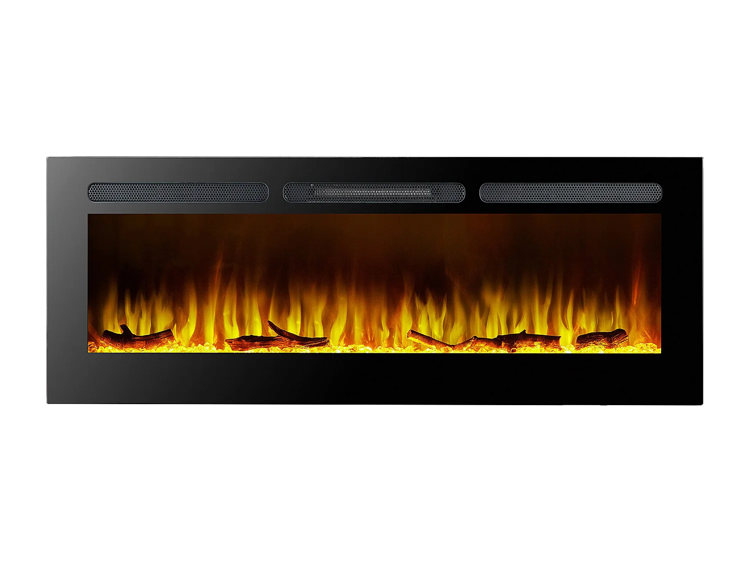 Cheminée Électrique Murale Encastrable 2000W Kekai Arkansas 152.4x14x48 cm Effet Flamme 3D à 5 Niveaux et Télécommande