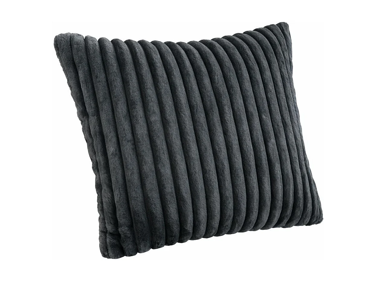 Coussin gris foncé en velours côtelé RIVOLI