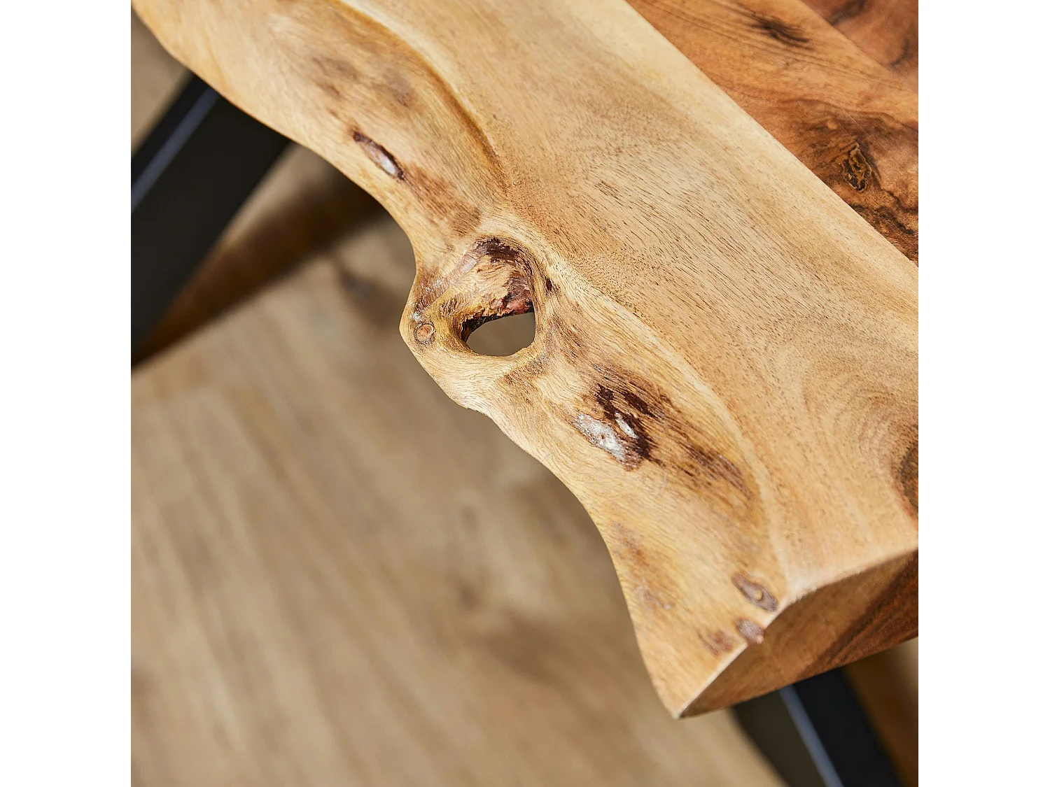 Table à manger bois d'acacia à bords naturels 200 cm ARBOR