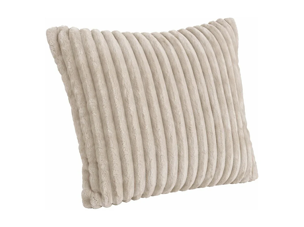 Coussin beige en velours côtelé RIVOLI