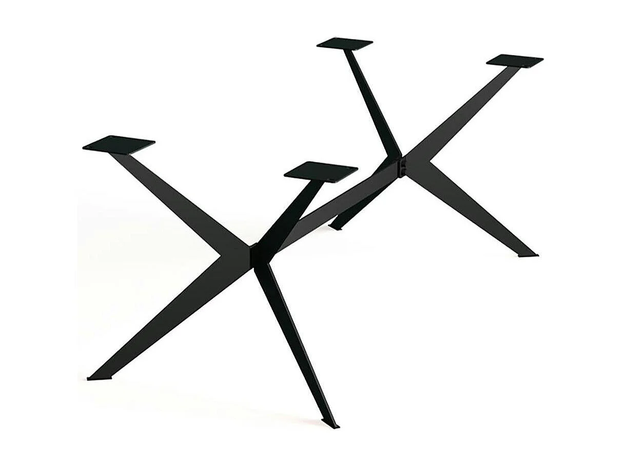 Table extensible bois brun bords droits pied graphique 240 cm PALERME