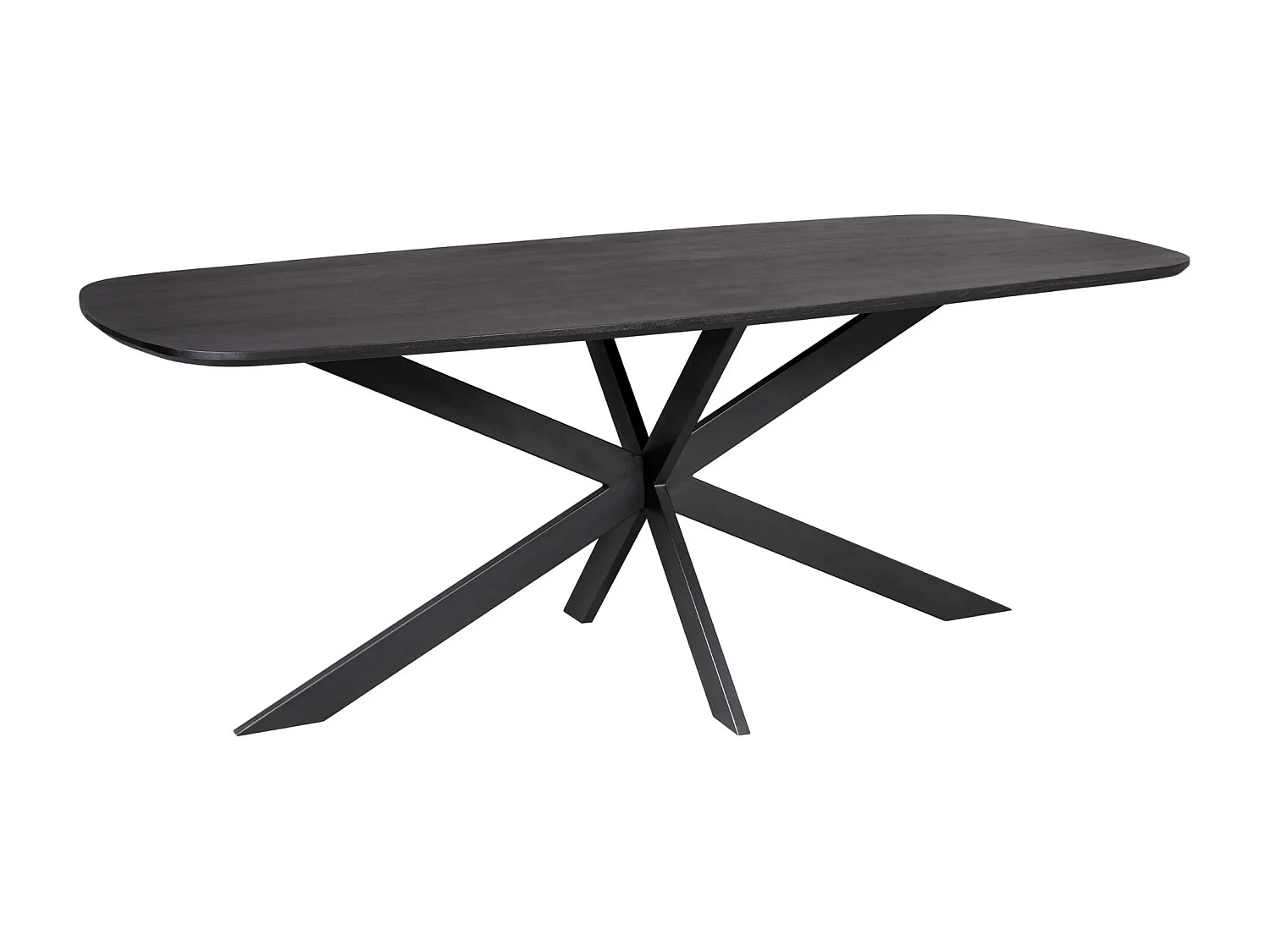 Table bords arrondis bois noir 240 cm UTAH