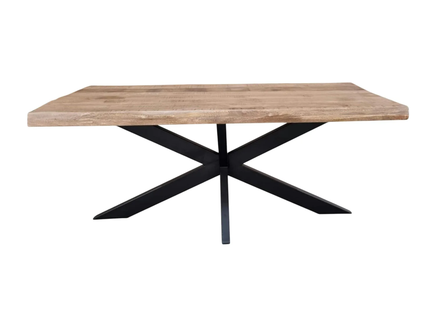 Table à manger bois à bords naturels 200 cm CALERO