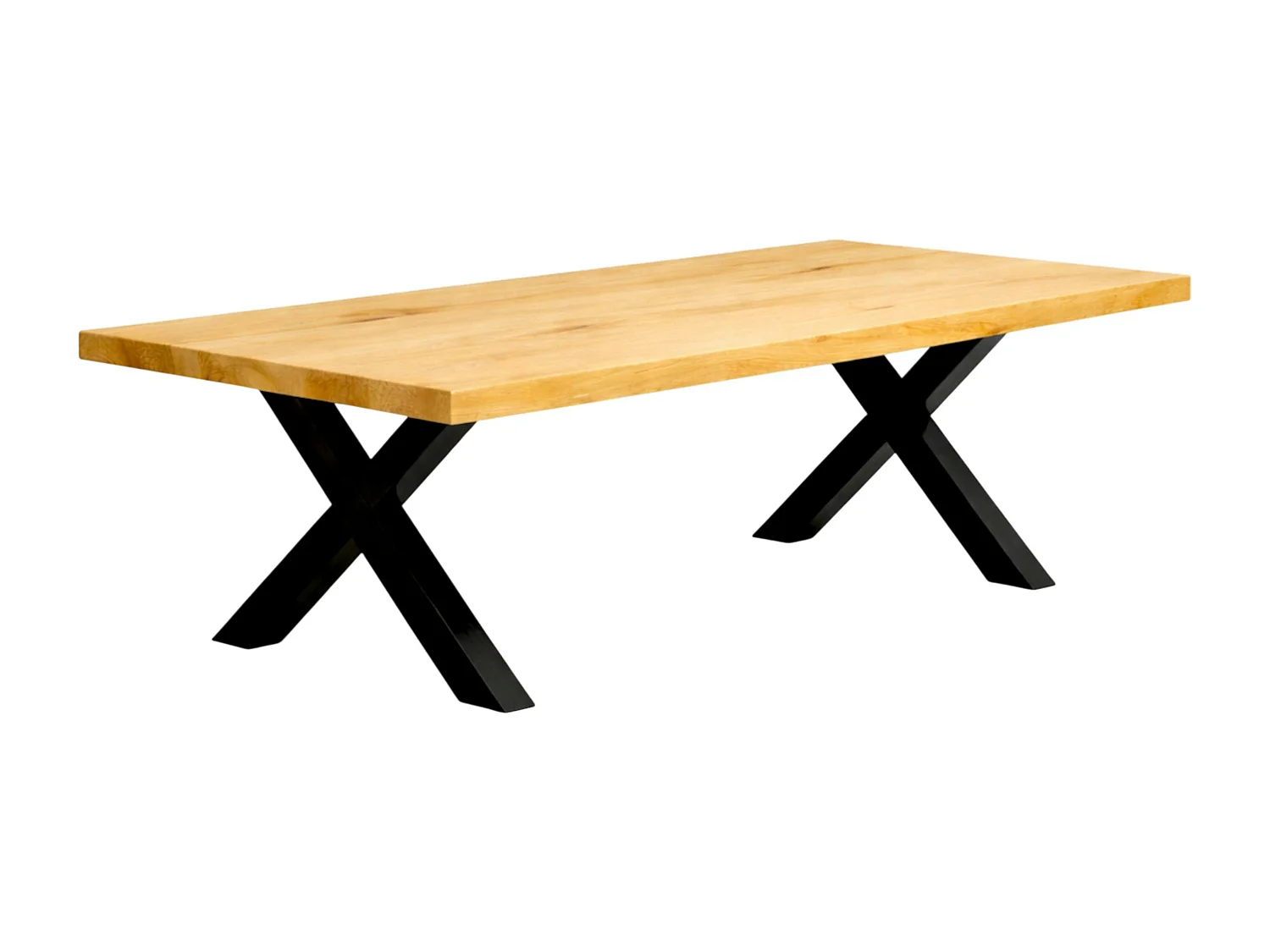 Table extensible bois huilé bords droits pieds en X 200 cm PALERME
