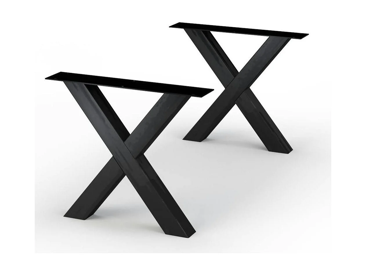 Table extensible bois huilé bords droits pieds en X 200 cm PALERME