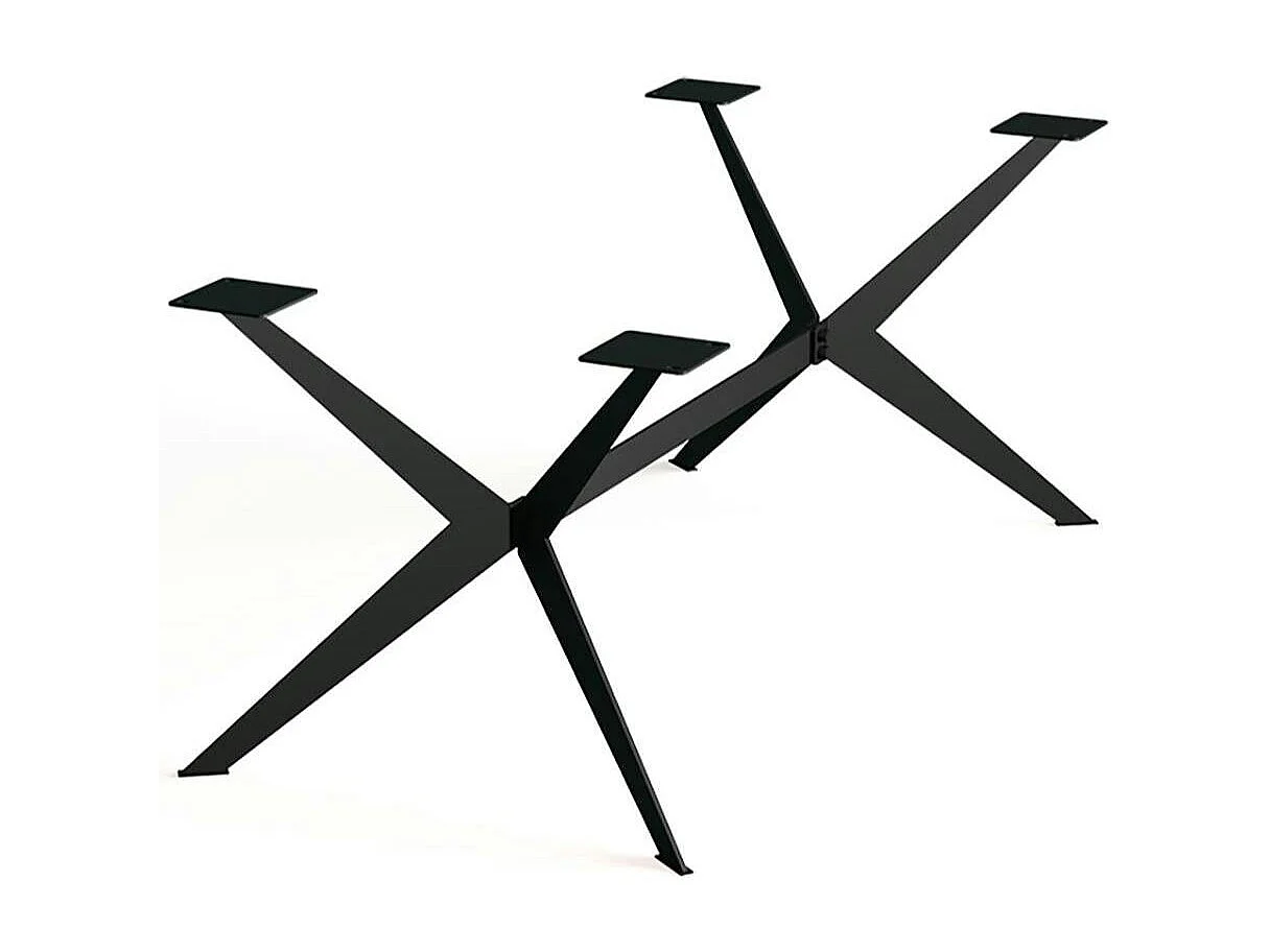 Table extensible bois huilé bords droits pied graphique 240 cm PALERME