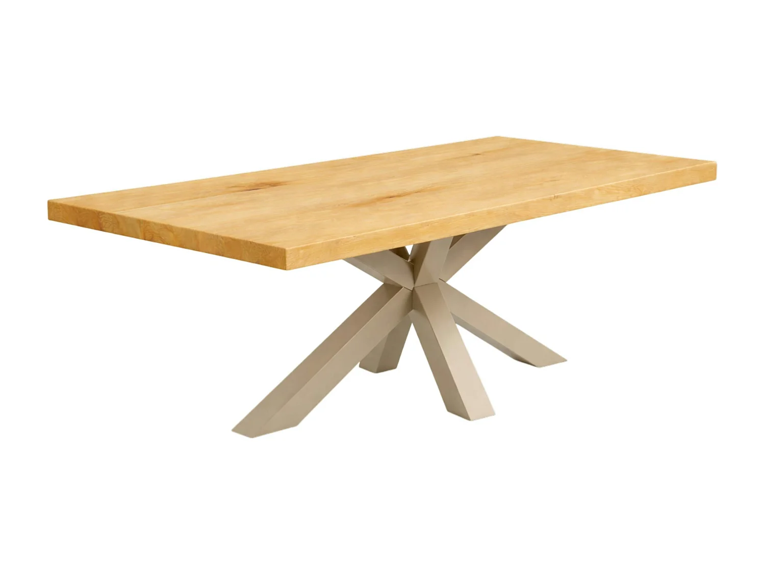 Table extensible bois huilé bords droits pied grège 200 cm PALERME