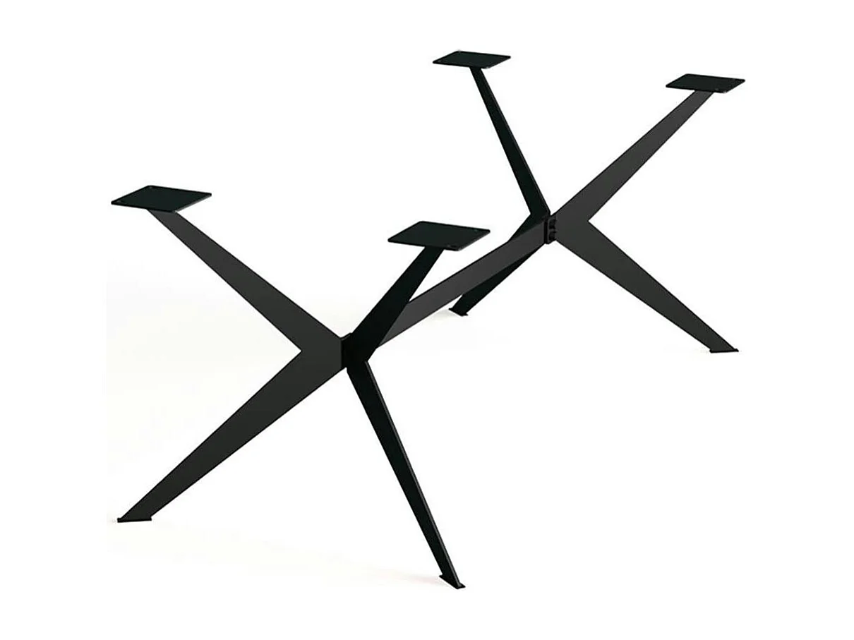 Table extensible bois brun bords droits pied graphique 220 cm PALERME