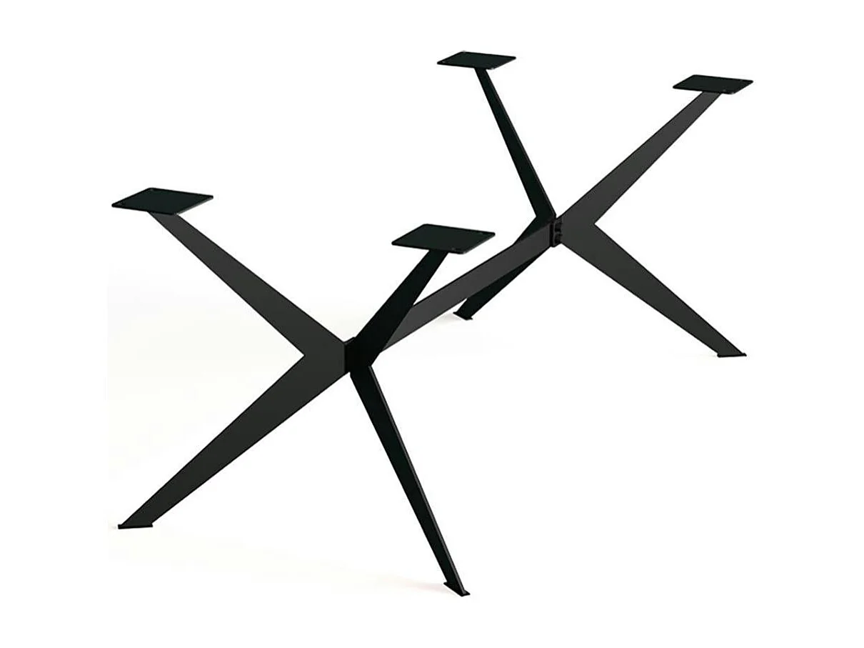 Table extensible bois grisé bords droits pied graphique 220 cm PALERME