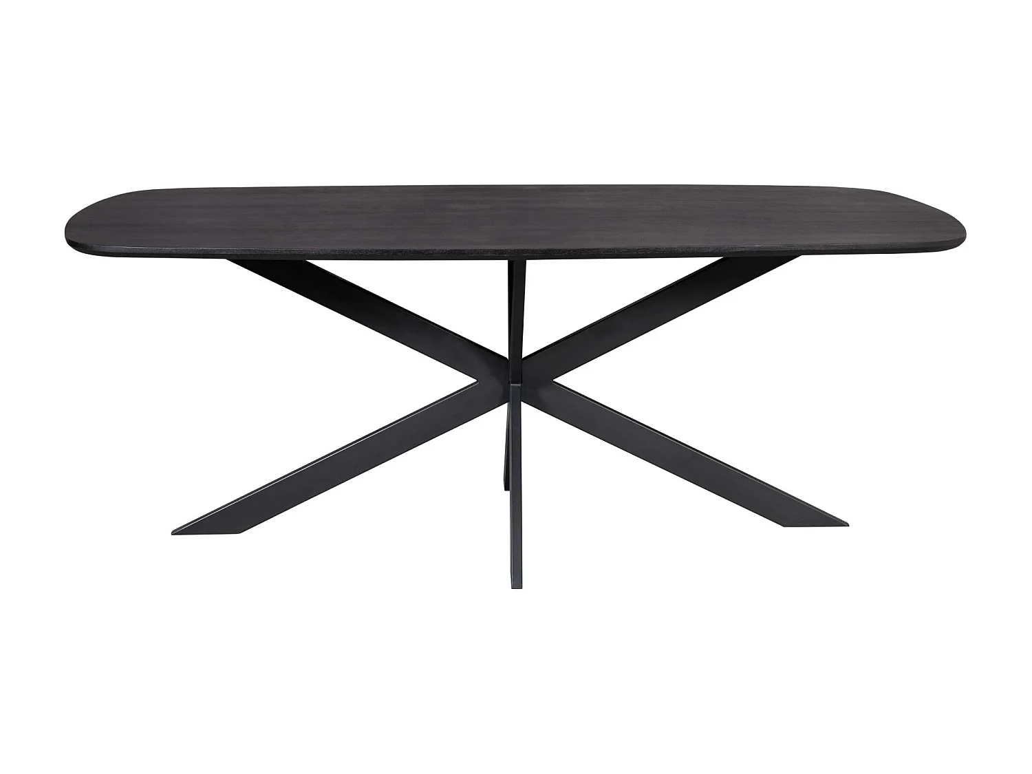 Table bords arrondis bois noir 200 cm UTAH