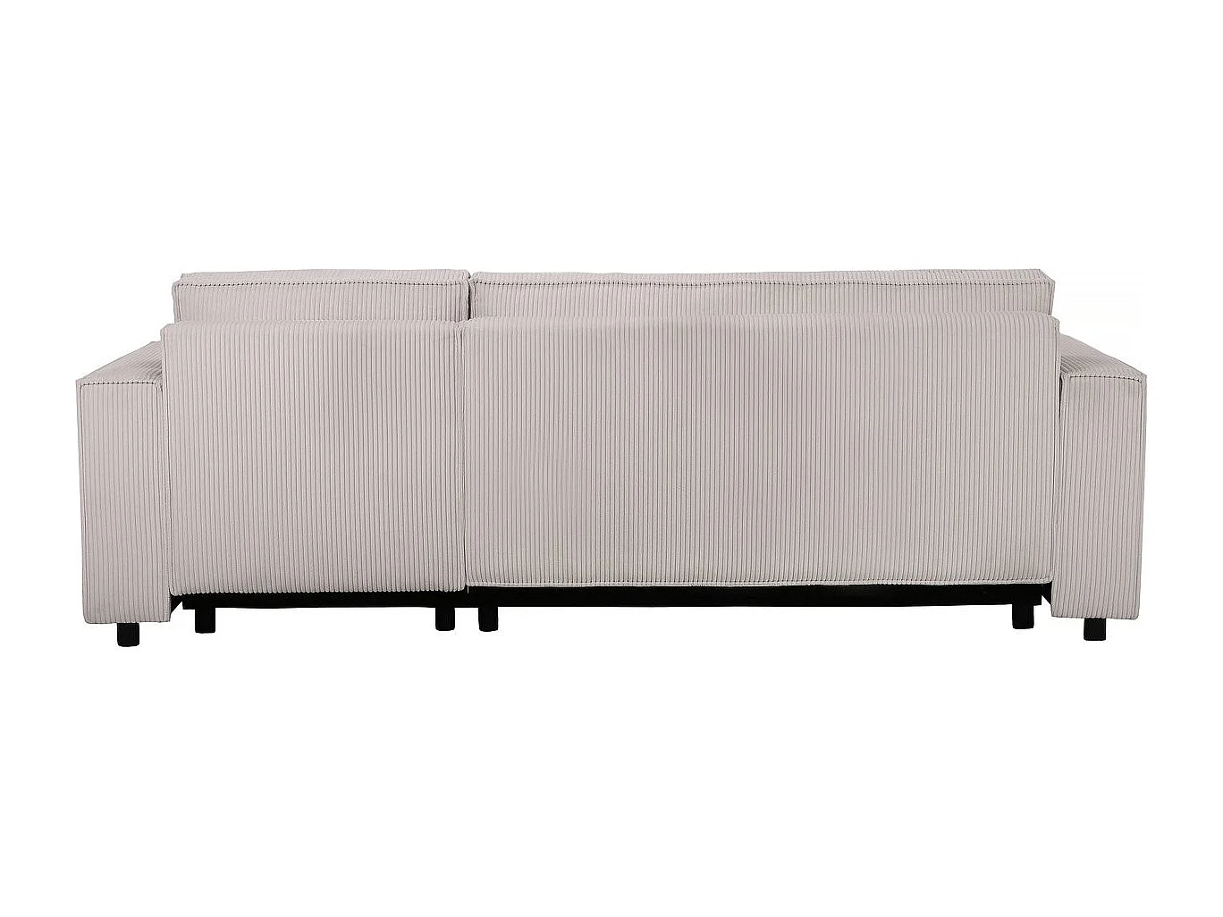 Canapé d'angle en velours côtelé "Montaigne S" - 3 places - Beige