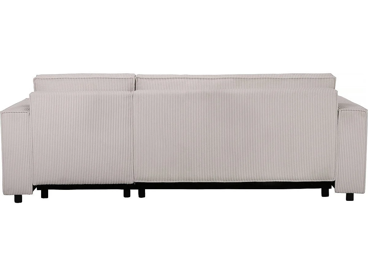 Canapé d'angle 3 places en velours cotele beige MONTAIGNE