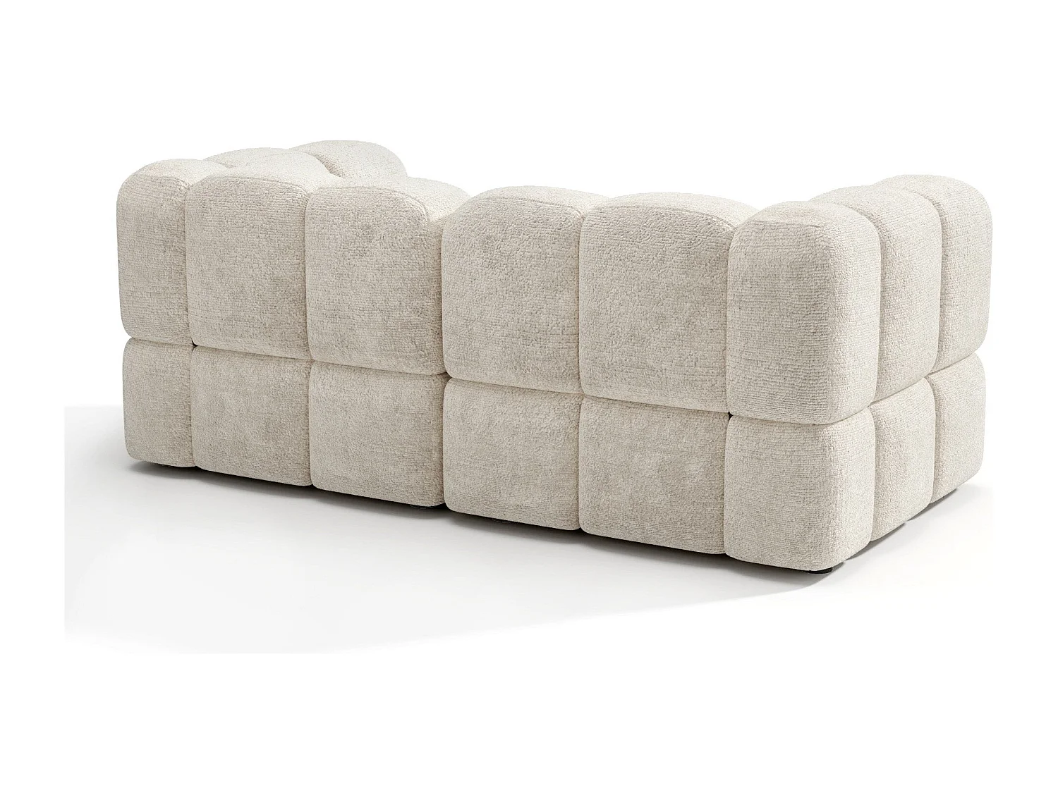 Canapé modulable 3 places velours texturé crème NUBI